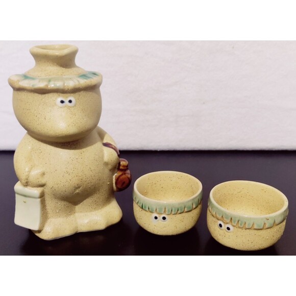 Vintage Kappa Sake Bottle, Kappa Design, Sake Cups, Hot Sake, Made In Japan - Picture 4 of 9